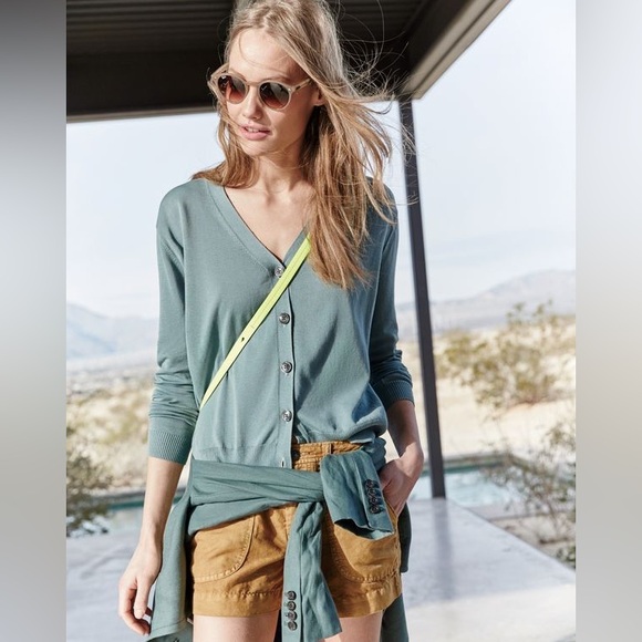 J Crew Summerweight Cotton V-Neck Cardigan Terracotta Size Medium - Picture 13 of 14